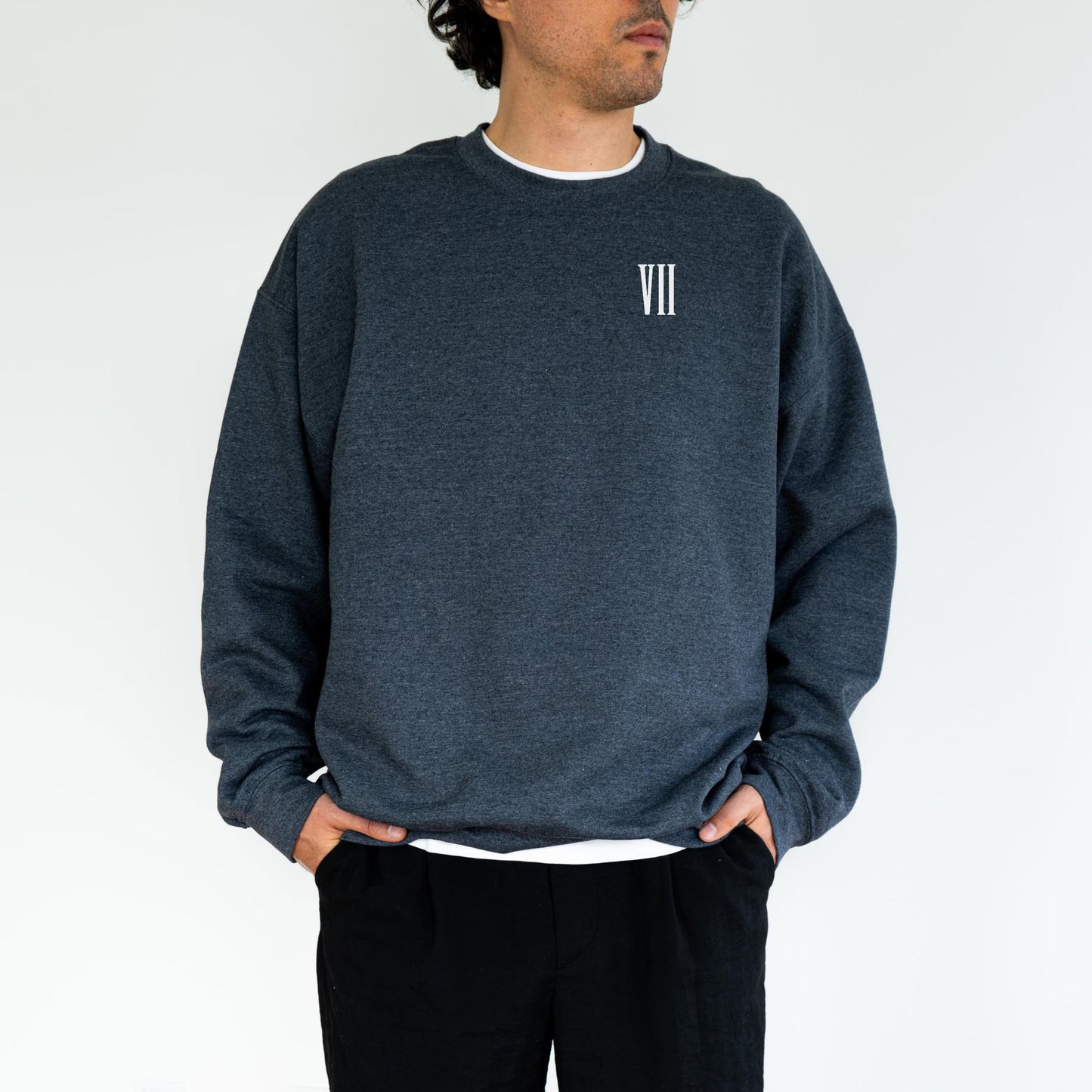 Final Fantasy Inspired Cloud Palette Sweatshirt - Heather Sport Dark Navy